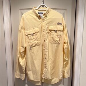 Columbia PFG Light Yellow Fishing Long Sleeve Shirt